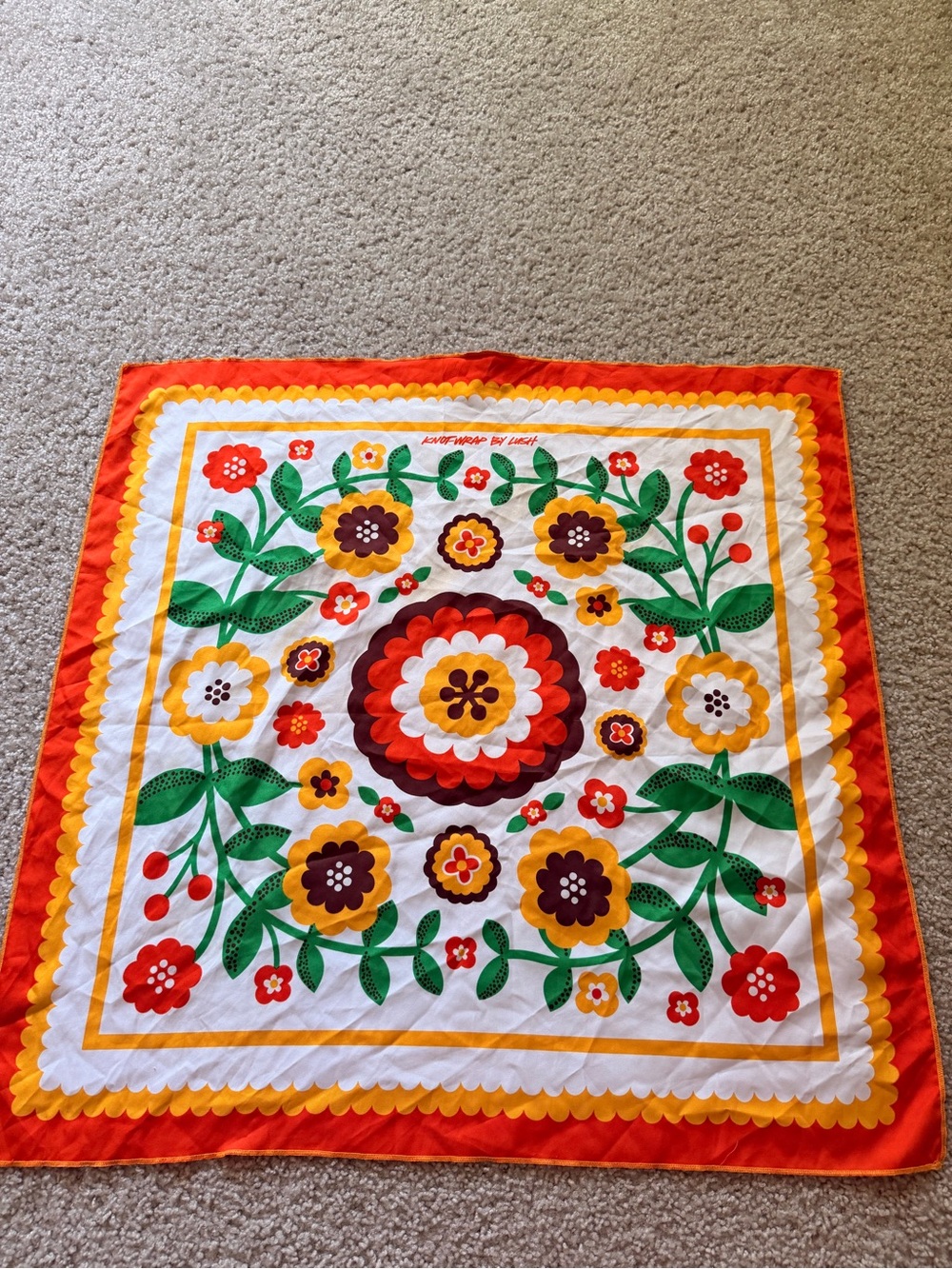 Lush Orange, Yellow & Green Floral Throw